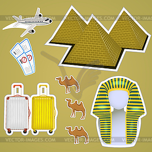 Sticker Egyptian pyramids - vector clip art