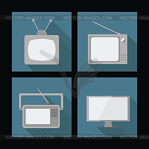 Old TVs - vector clip art