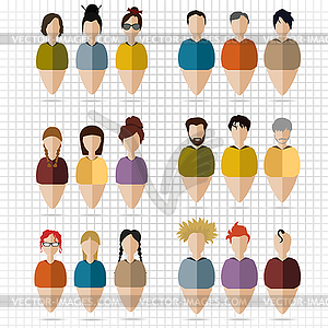 Icons with people - vector image