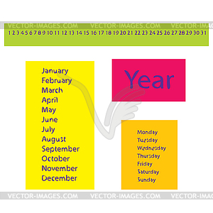 Calendar preset - vector image