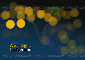 Blurred yellow bokeh night - vector clipart / vector image