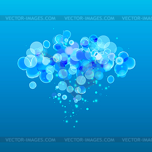 Blue bokeh cloud bubble - vector clip art