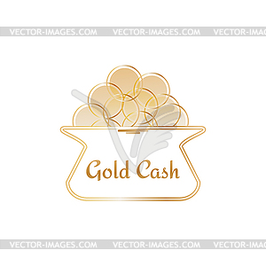 Purse with gold coins - vector clip art