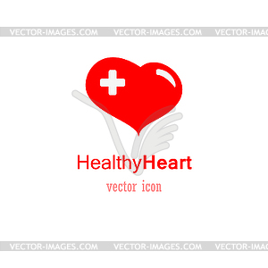 Healthy heart, red icon - royalty-free vector clipart