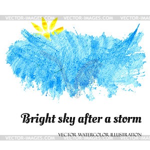 Bright blue sky after storm, - vector image