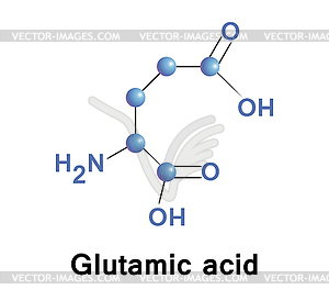 Glutamic acid,  - vector image
