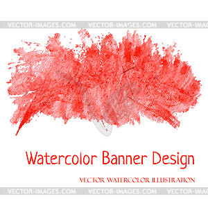 Light red watercolor banner - vector clipart