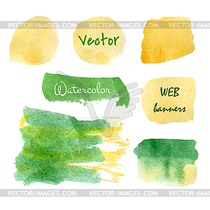 Summer colors watercolor set - vector clipart