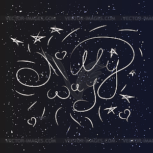 Milky way stars sky - vector clipart