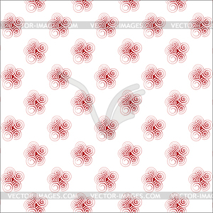 Seamless pattern with red spiral curls - vector clipart