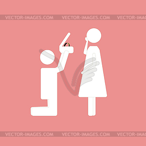 Pictogram which represent couple in love - vector clipart