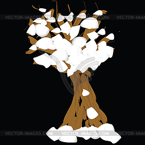 Winter tree with snow - vector EPS clipart