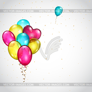 Background with bunch of colored balloons - vector image