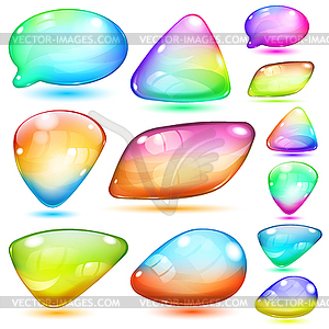 Opaque multicolored glass shapes - vector image
