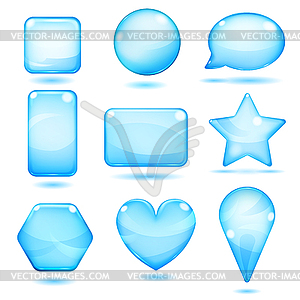 Opaque blue glass shapes - vector clipart