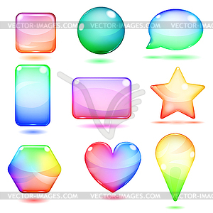 Opaque multicolored glass shapes - vector image