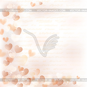 Background with beige hearts - royalty-free vector clipart