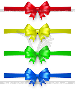 Set of multicolored bows - color vector clipart