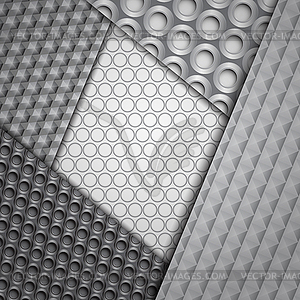 Set of several seamless carbon fiber patterns - vector clipart