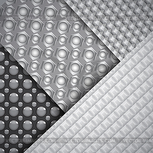 Set of several seamless carbon fiber patterns - vector clipart / vector image