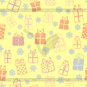 Seamless pattern of gift boxes - vector clipart