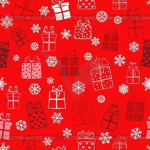 Seamless pattern of gift boxes - vector image