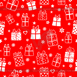 Seamless pattern of gift boxes - vector clipart