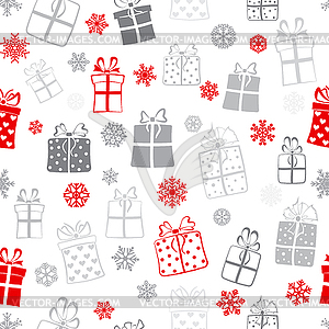 Seamless pattern of gift boxes - vector image