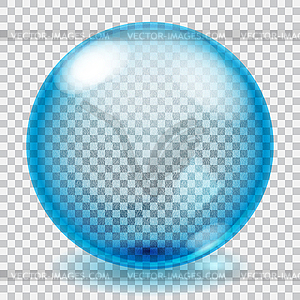 Transparent blue glass sphere with scratches - color vector clipart