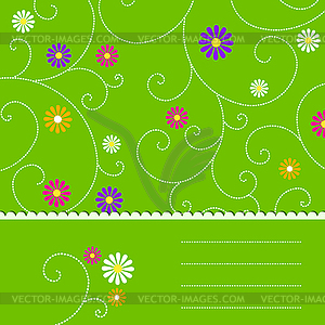 Abstract green floral background - vector image