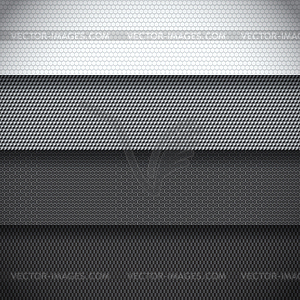 Background of four carbon fiber patterns - vector clip art