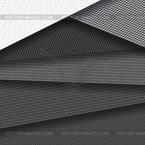 Background of several carbon fiber patterns - vector image