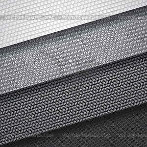 Background of four carbon fiber patterns - vector image