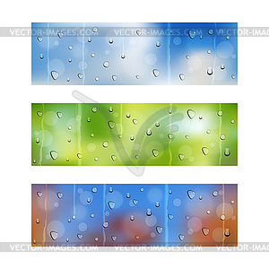 Drops on window glass - royalty-free vector clipart