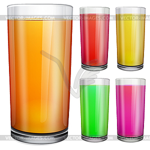 Glasses with opaque colored juice - vector clipart
