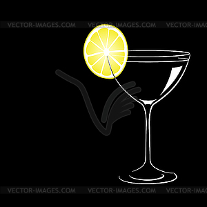 Cocktail with lemon - vector clip art