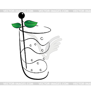 Cocktail with mint - vector EPS clipart