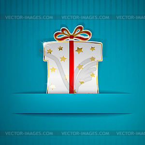 Gift box cut of paper - vector EPS clipart