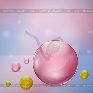 Abstract background with glass spheres - stock vector clipart