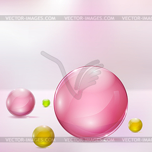 Abstract background with glass spheres - vector clipart