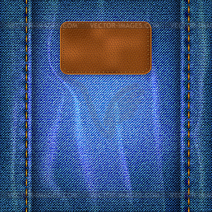 Джинсы фон с кожаной этикетке - изображение в векторе