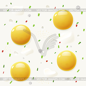 Background of scrambled eggs - vector clip art