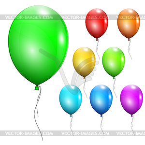 Set of multicolored balloons - royalty-free vector clipart