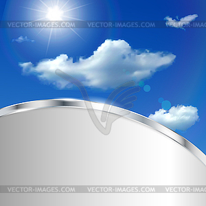Абстрактный фон с неба, солнца и облаков - векторный клипарт / векторное изображение