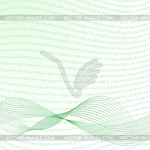 Abstract wave background in green - vector image