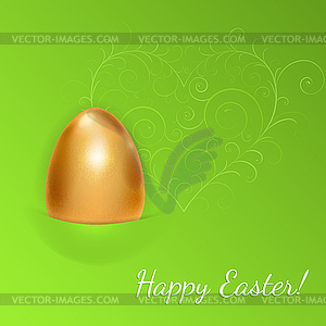 Easter background with golden egg - vector clipart