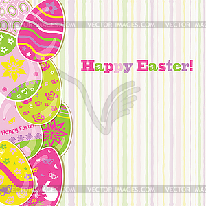 Easter background with paper eggs - vector clip art