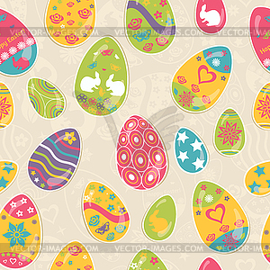 Seamless multicolored pattern of Easter eggs - vector image