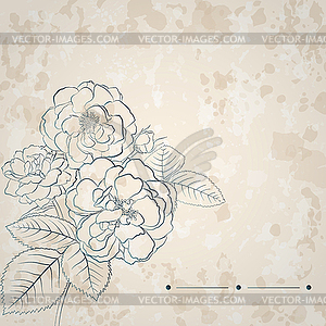Background with bouquet of roses - vector image