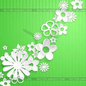 Background with paper flowers - vector clipart